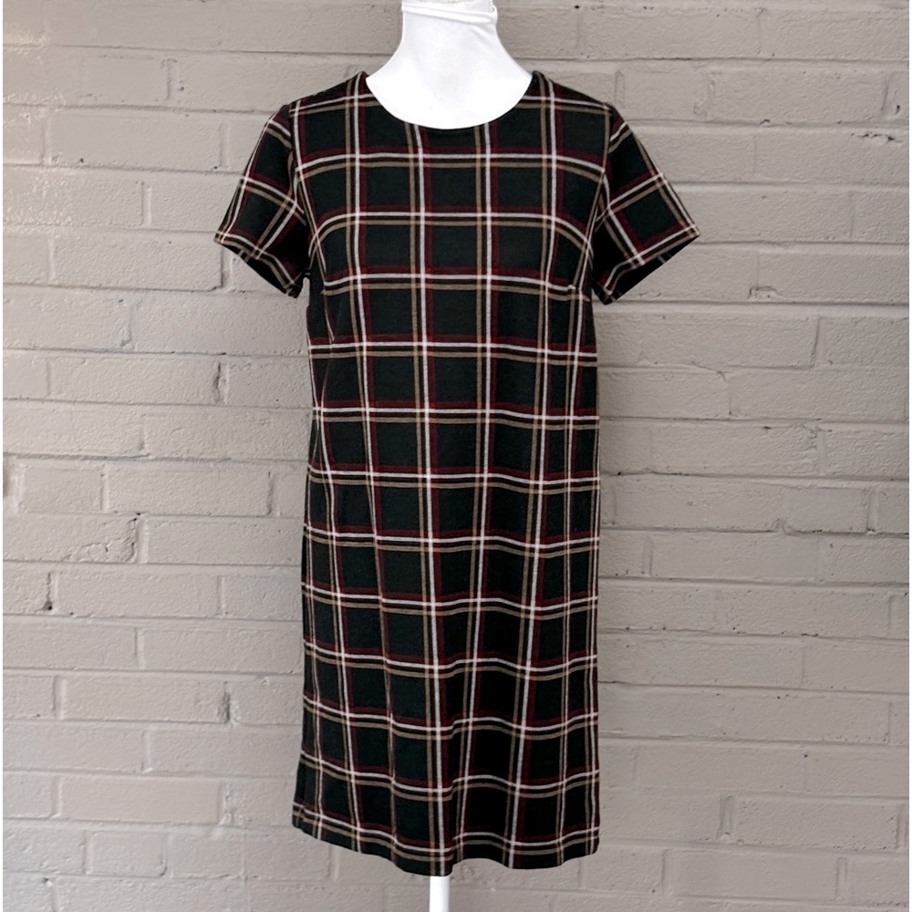 LOFT  brown plaid dress MP
